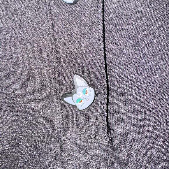 New Killstar Lil Vampurr Mini Shirt Dress Black Front Button Short Sleeve Sz XL - Picture 6 of 8